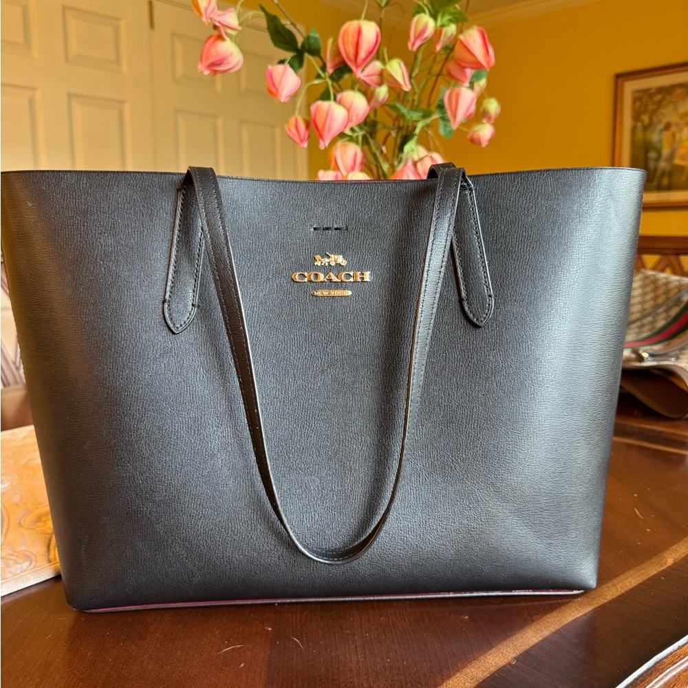 Coach Black Leather Tote